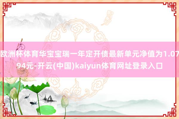 欧洲杯体育华宝宝瑞一年定开债最新单元净值为1.0794元-开云(中国)kaiyun体育网址登录入口