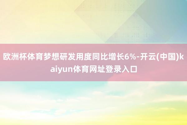 欧洲杯体育梦想研发用度同比增长6%-开云(中国)kaiyun体育网址登录入口